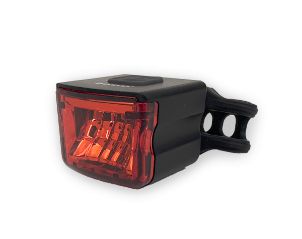 Black plastic bicycle taillight